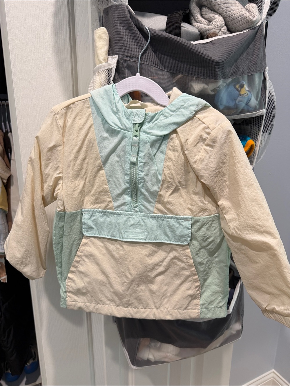 Cat & Jack Cream and Light Green Kids' Raincoat